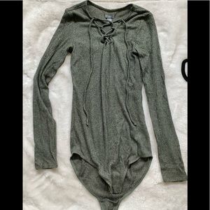 Aerie green long sleeve bodysuit